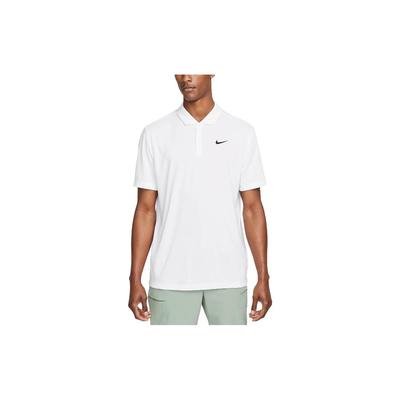 Solid Color Logo Polo With Button-Up Short Sleeves Men Tops White DH0857-100