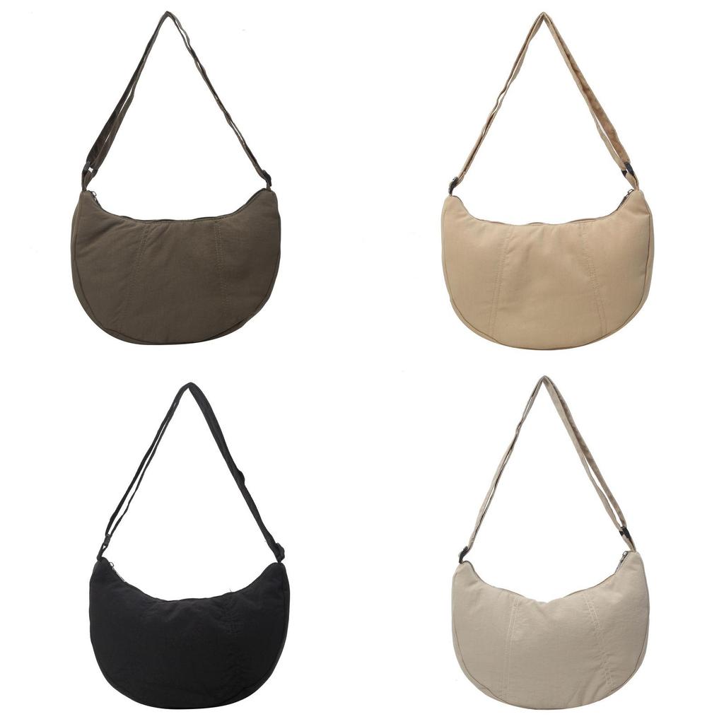 Nylon Crossbody Bag For Women With Zipper Closure And Cotton Lining For Daily Use