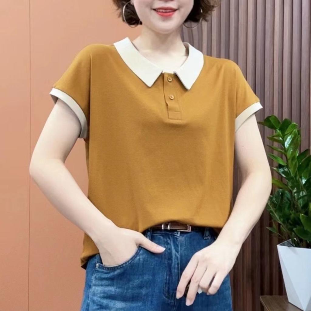 Short-sleeved T-shirt Summer New Casual Top Middle-aged Women's Age-reducing and Thin Bottoming Shirt