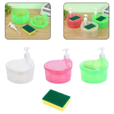 Mutfak Bulaşık Makinesi Otomatik Dispenser 2'si 1 Arada Basmalı Sabunluk Bulaşık Fırçası