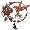 Floral Iron Art Bird Pattern Wall Decoration Round Panel Living Ornaments Room
