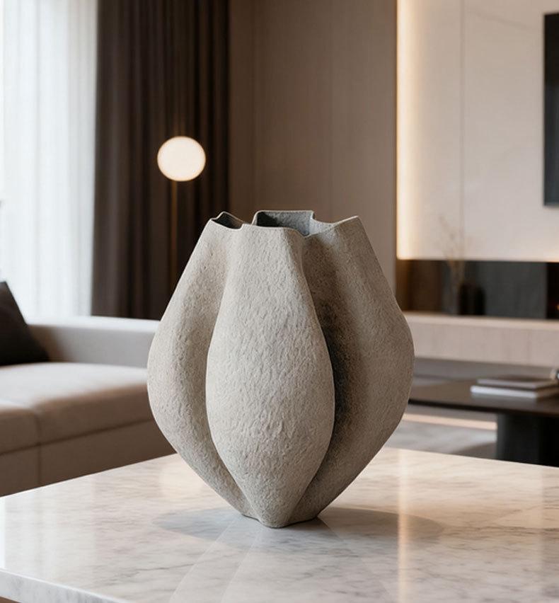 Artistic Vase Irregular Geometric Folds Flowerpot Resin Handicrafts Flower Arrangement Accessories Flower Vase Home Decoration