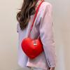 Borsa a Spalla a Forma di Cuore in PU per Ragazze con Chiusura a Zip e Tasca per Cellulare