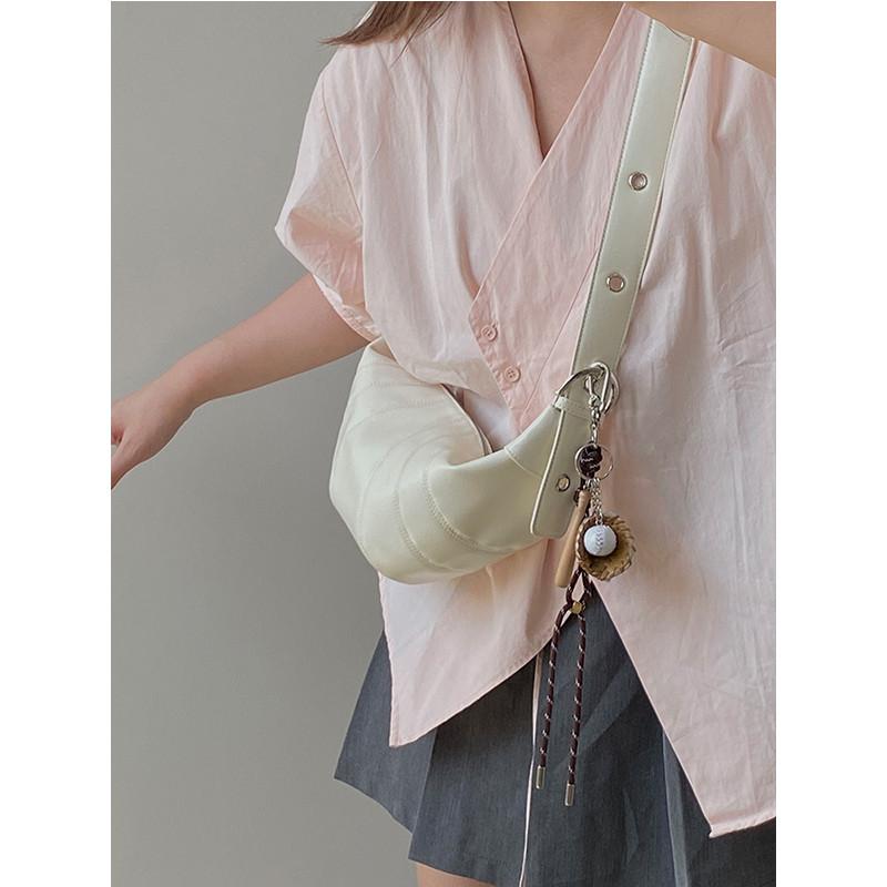 IELGY Ladies Croissant Bag High-End Soft Leather Lazy Style Cross-Body Bag