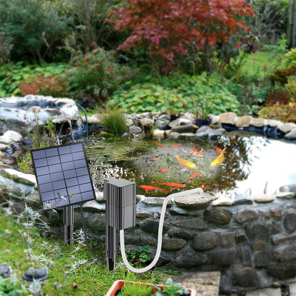 

Solar Pond Aerator 2.5WCelsius7V Pump Oxygenator 0.6LCelsiusmin Solar Pump for Pond with 1 Bubble Stone and Ground Spike for Outdoor Garden Fish P
