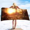 Garden Flower Quick Dry Large Beach Towel, Super Absorbent and Sand Free Pool Towel, Microfiber Portable Sports/Camping Towel