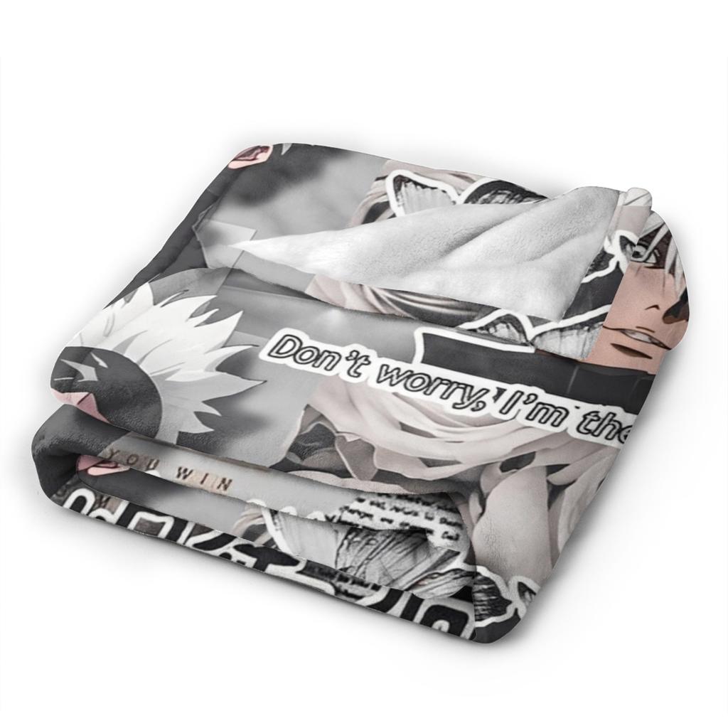 Jujutsu Kaisen Gojo Satoru Flannel Throw Blanket Anime Cool for Bedding Throws Knitted Blanket Outdoor Ultra-Soft Breathable
