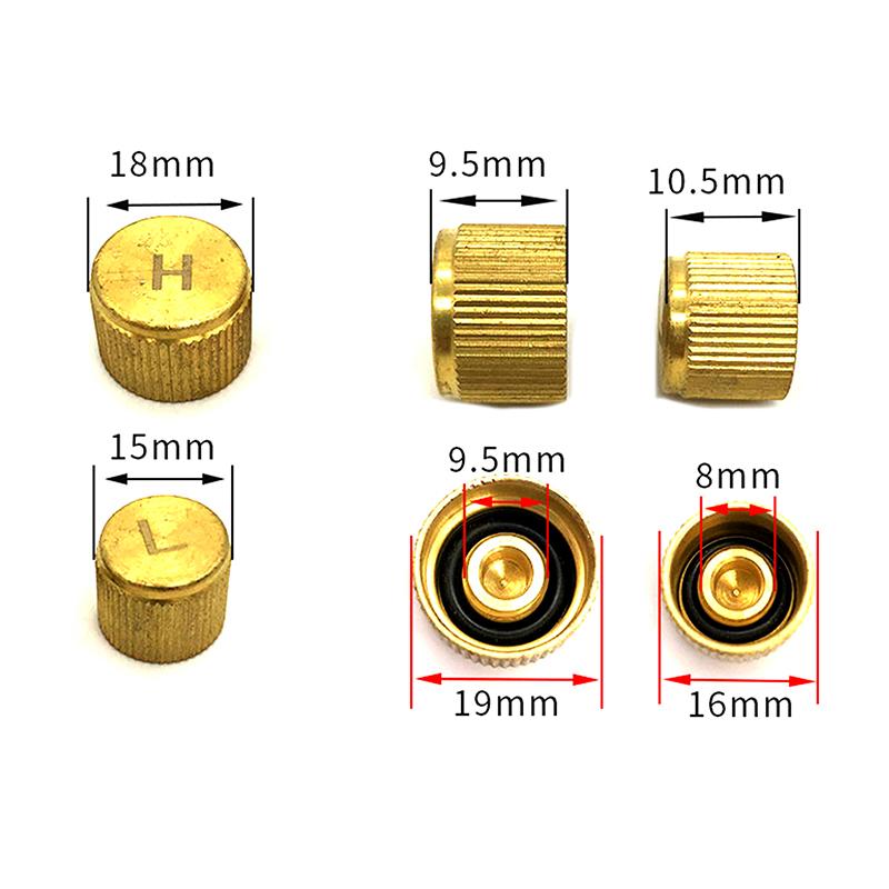 Car Air Conditioner Refrigerant Dust Cover Valve Core Caps High Low Side Port Cap Auto High Low Pressure Caps Accessories