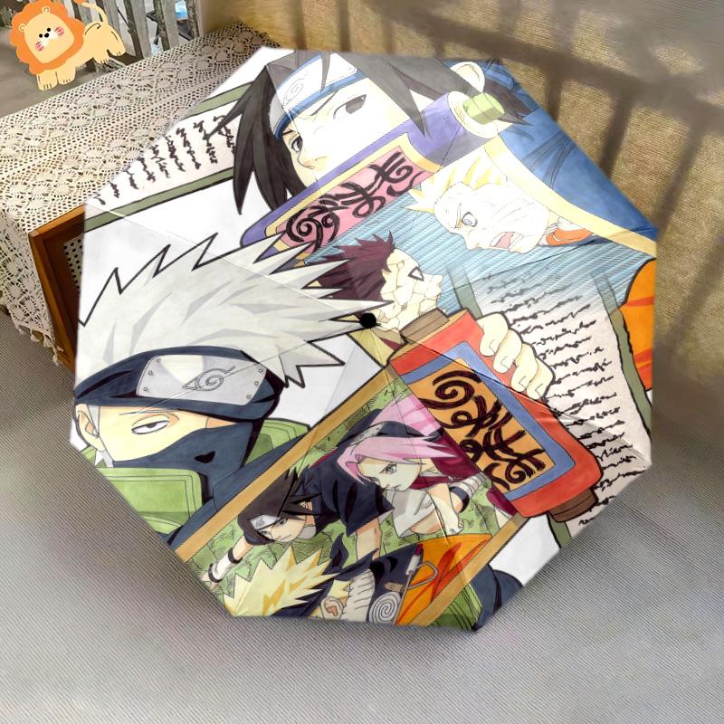 1 PC Automatic Folding Umbrella - Naruto Team Battle Pattern Portable Foldable Design With 8 Ribs Christmas Birthday Gifts
