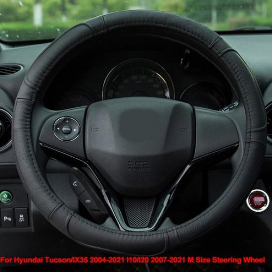 Cow Leather Car Steering Wheel Cover For Hyundai Tucson IX35 2004- I10 I20