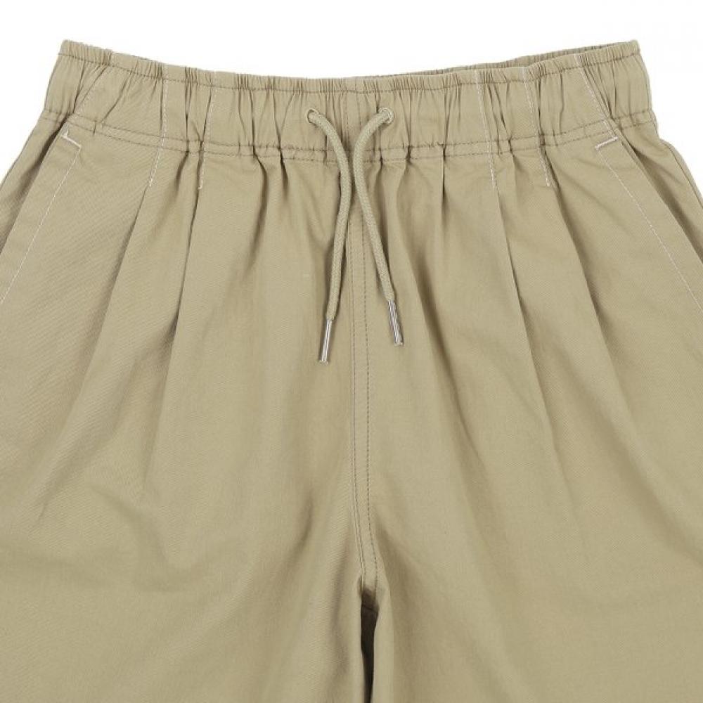 Bluetail Beige Woven Half Pants With Elastic Azb4pt02bg