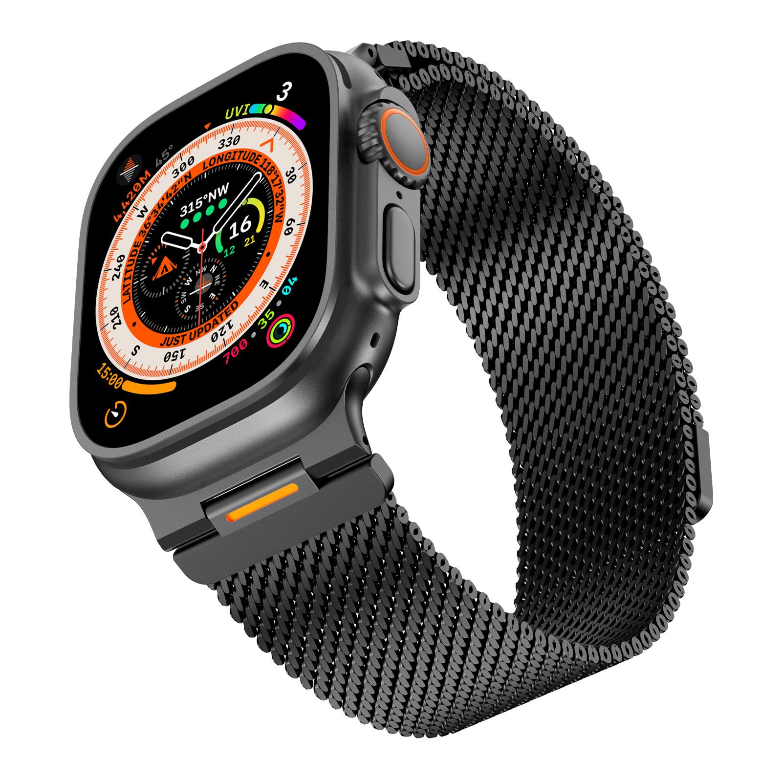 

Миланская петля Ремешок для часов Apple watch Ultra 3 Браслет 49 46 44 45мм Браслет iWatch Серии 11 10 9 8 7 6 5 4 Магнитные браслеты 44 45 46 49mm чёрный
