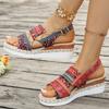 Fashion Zapatos Mujer Hot Sale Fashion Comfortable Floral Sexy Banquet Fish Mouth Soft Buckle Light Sandals Women's Casual Wedge Shoes