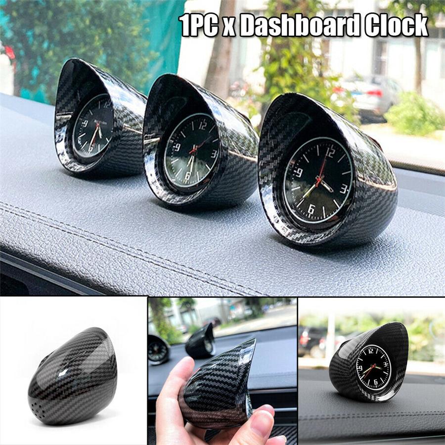Orologio Universale per Cruscotto Interno Auto Aspetto Fibra di Carbonio Retroilluminazione Luminosa