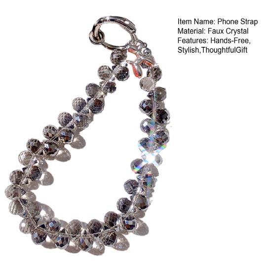 Faux Crystal Phone Strap Sparkling Phone Wrist Strap Bling Charm Lanyard with Card Slot Fashion Accessory Gift for Girls Best