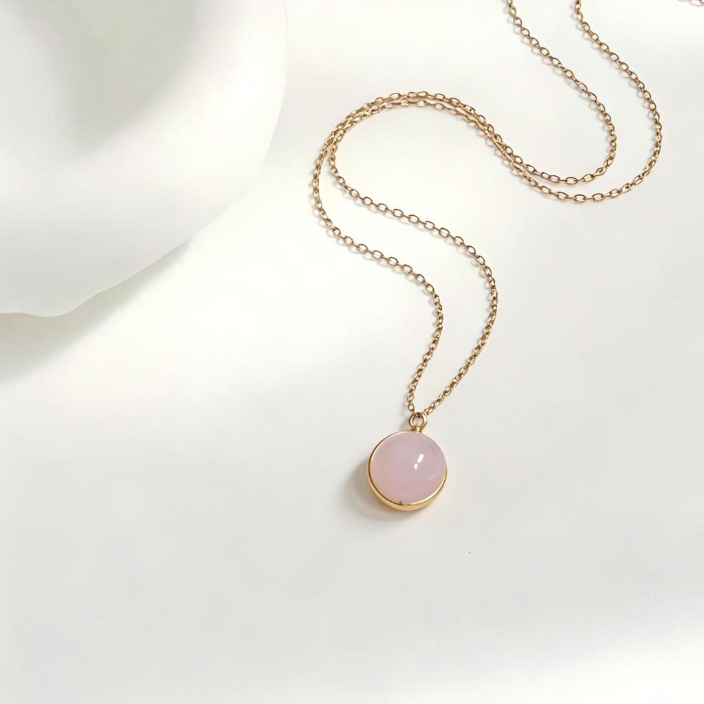 Nature Stone Crystal Healing Necklace for Women Stainless Steel Spiritual Stones, Emotional Balance Minimalist Jewelry