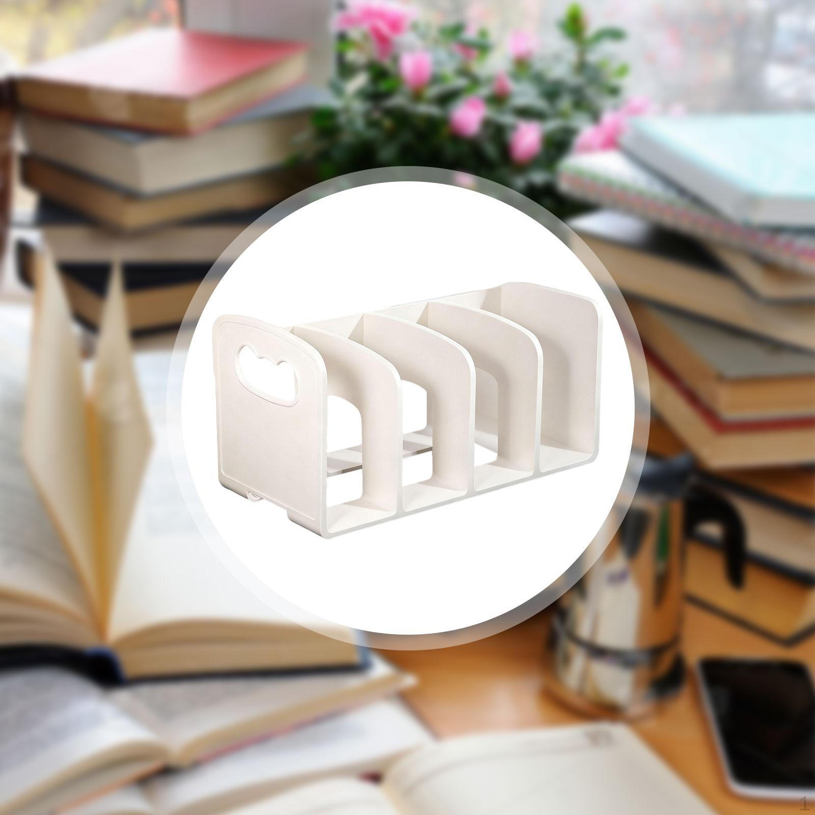 

4-секционный настольный органайзер для файлов, подставка-сортировщик для книг для стола, кабинета белый