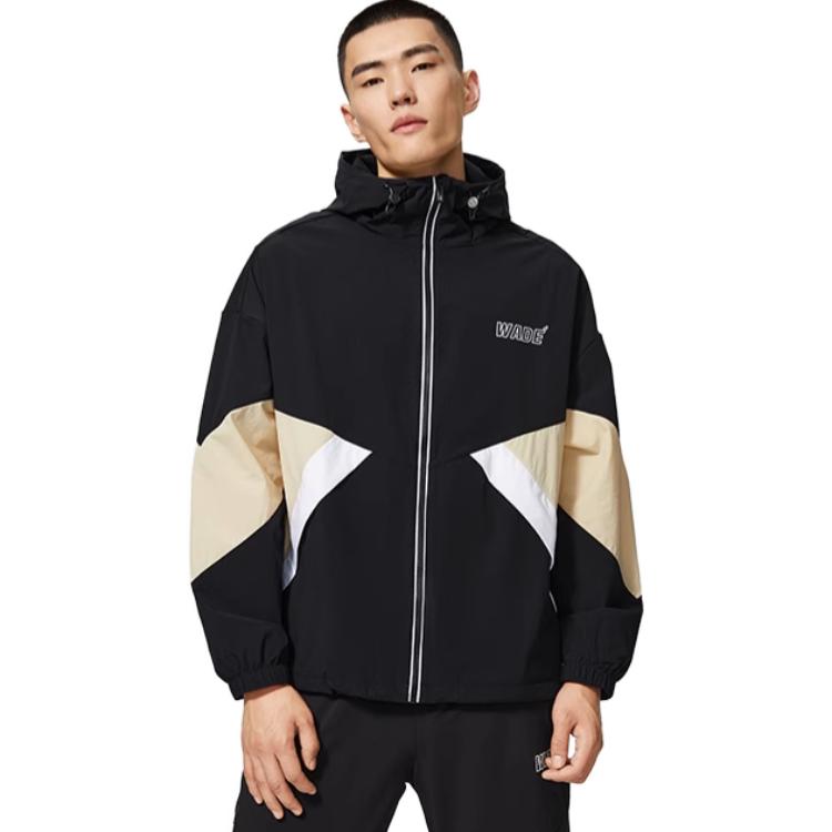Li Ning Wade Dreamer Series Hooded Loose Windbreaker Men Outerwear Black AFDSC41-5