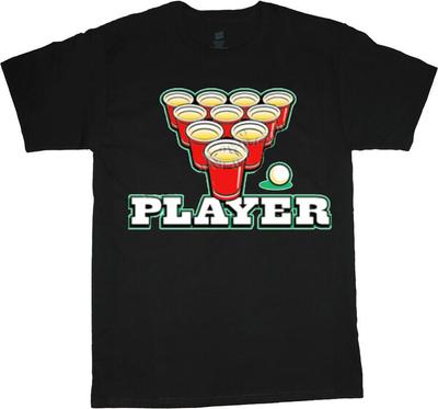 Camisetas gráficas divertidas para jugador de Beer Pong, tazas rojas, camiseta Unisex, ropa
