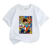 Kids Boys Girls Crew Neck Short Sleeve 100% Cotton T-Shirt, Cool Cartoon Comic Jumping Boy Print Casual Soft Tees for Children Daily Playwear