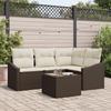 VidaXL Garden Dining Set Pieces with Grey Cushions In Poly Rattan 3355377
