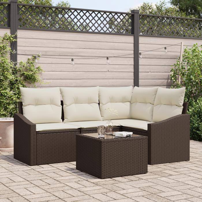 VidaXL Garden Dining Set Pieces with Grey Cushions In Poly Rattan 3355377