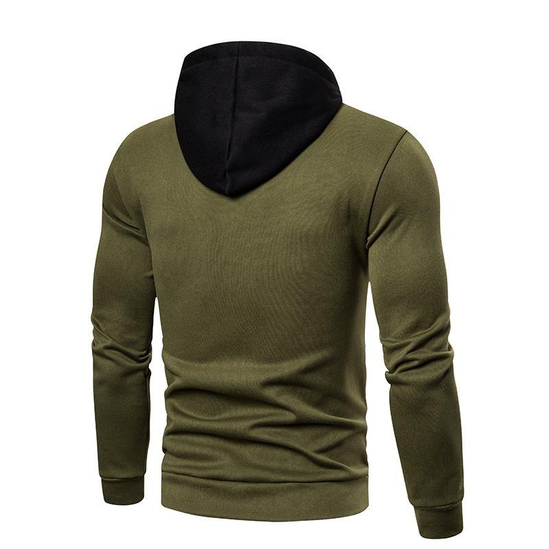 Men's Hooded Color-blocked Casual Sweatshirt, New Autumn Style, Fashionable Loose-fitting Jacket