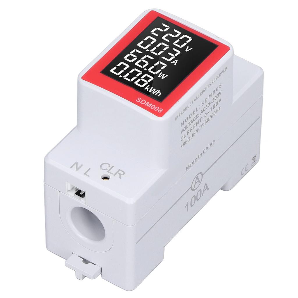 AC-Digitalanzeigemessgerät, Schienentyp, Leistungsvoltmeter, Energierücksetzfunktion, Löschfunktion, AC 50–300 V