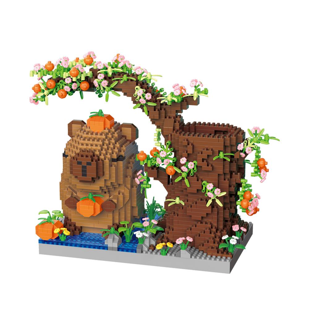 Capybara Pen Holder Model Micro Mini Building Block Toys - Ideal Diy Enthusiasts, An Educational And Decorative Toy For Desks