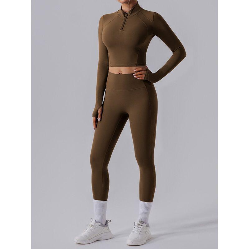 Yoga Clothes Long-Sleeve Suit Women's Quick-Drying Slim Fit Thin and Breathable Fitness Pants Stretch Tight Fashion Sexy Top