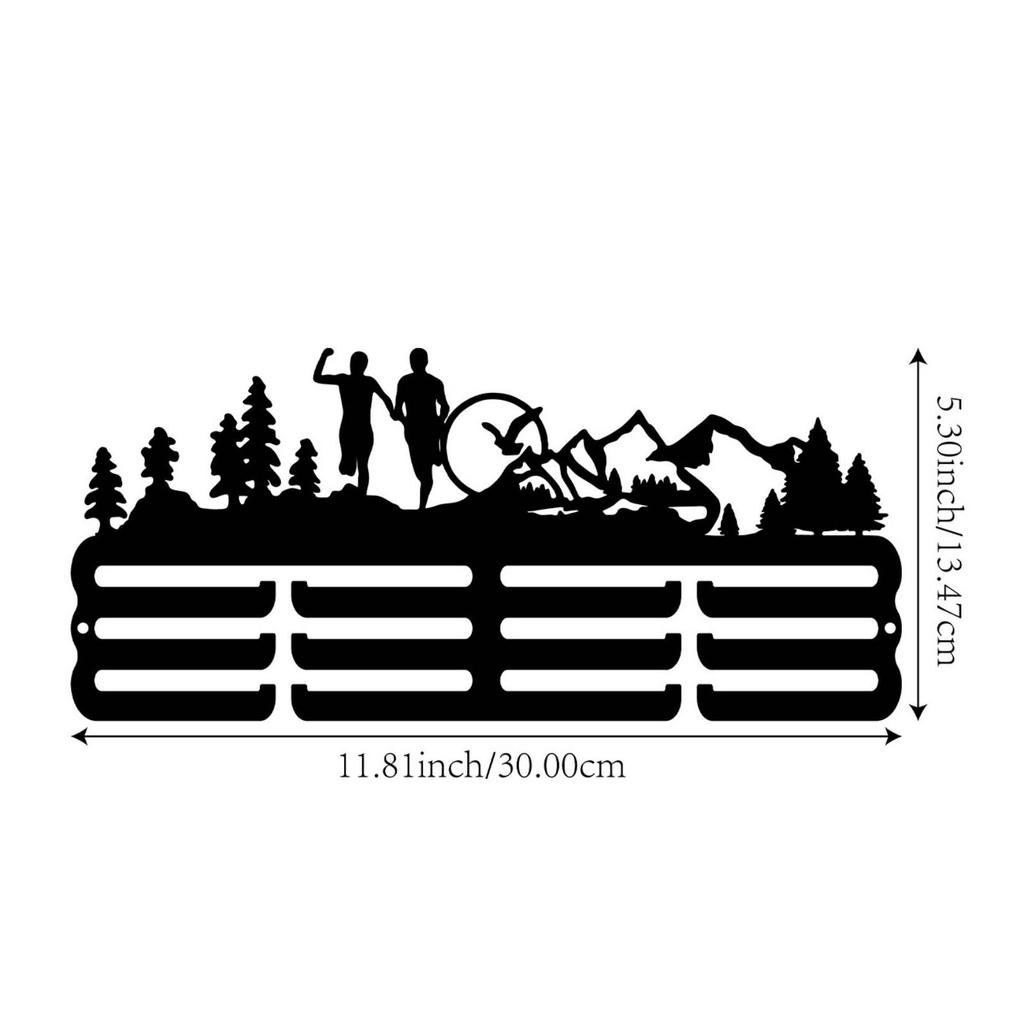 WallMounted Achievement Display Rack Slotted Medal Hanger Black Style Dzm2561