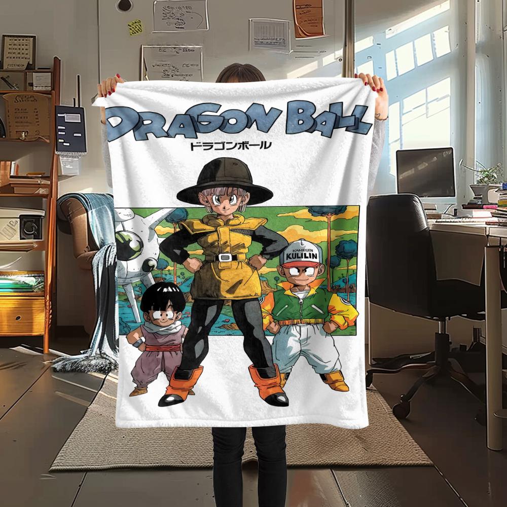 Dragon Ball Character Print Flannel Blanket High Quality Comfortable for All Seasons Home Decor Warmth and Comfort Perfect for Christmas Gifts