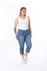 Damenmode Übergröße Shorts & Bermudas Plus Size Jeans Capri mit Schlitz (Taschen- und Stickereidetail)