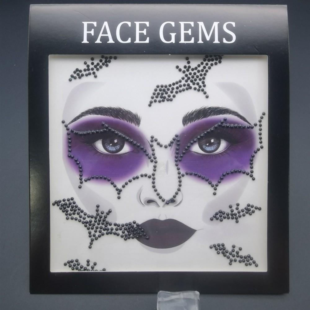 3D Resin Face Rhinestone Sticker Shiny Jewelry Face Sticker Halloween Fake Tattoo  Body Art