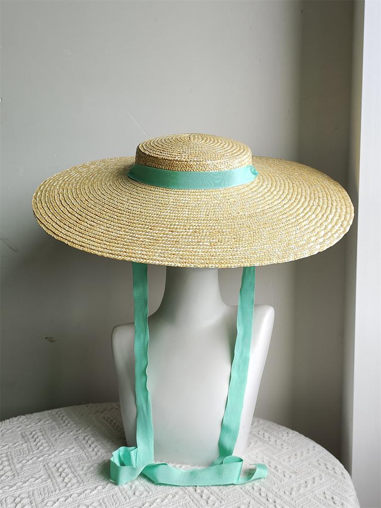 Oversized Brim Sun Hat Women's Straw Hat Beach Hat European and American Fashion Catwalk Flat Hat Chapeau Femme 2025