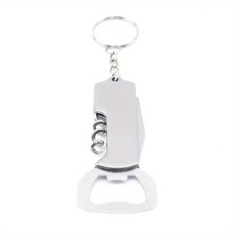3 In 1 Keychain Beer Bottle Opener Stainless Steel Portable Red Wine Beer Bottle Opener Foil Cutter Kitchen Tool