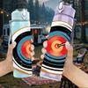 1PC Archery Target Circle Art Print 750ml Color Plastic Sports Water Bottle Leakproof Flip Straw Lid Suitable for Sports Office Home Use