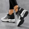 2025 straight hair spring and autumn new casual women's shoes flying woven breathable platform sports shoes non-slip comfortable inner height increa