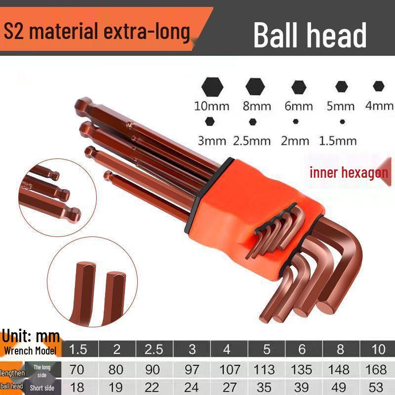 S2 Alloy Torx Hex Wrench Set - Six-Point Star Screwdrivers