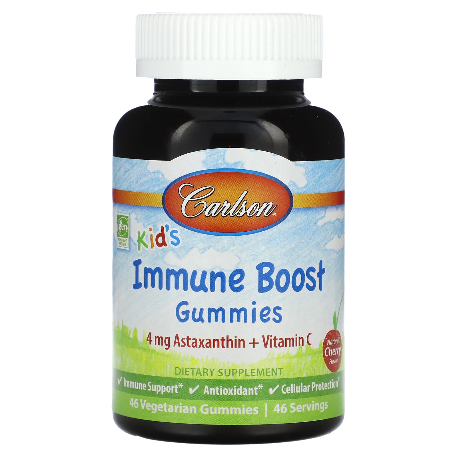 

Carlson, Children s Immunity Booster, Natural Cherry Flavor, 46 Vegetarian Gummies