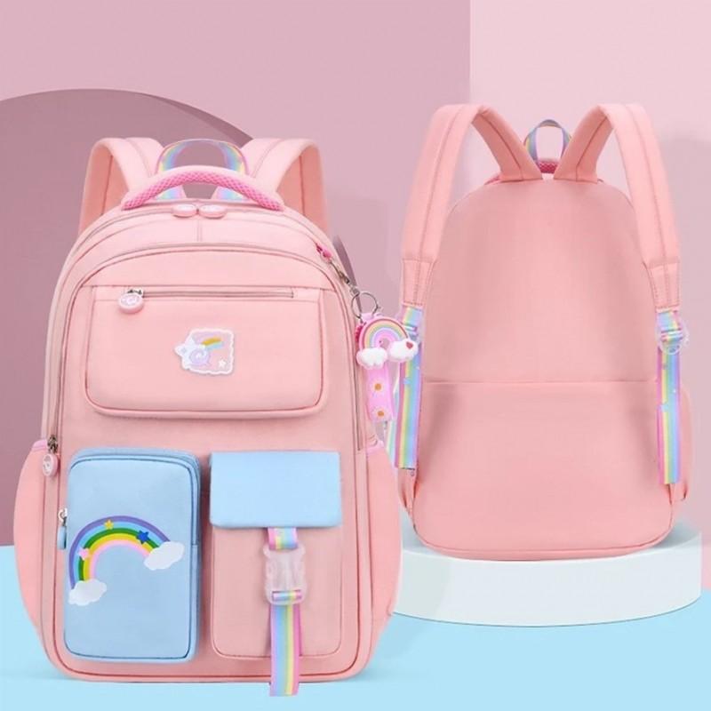 Rainbow School Backpack For Girls Reflectors Rainbow Youth Lightweight