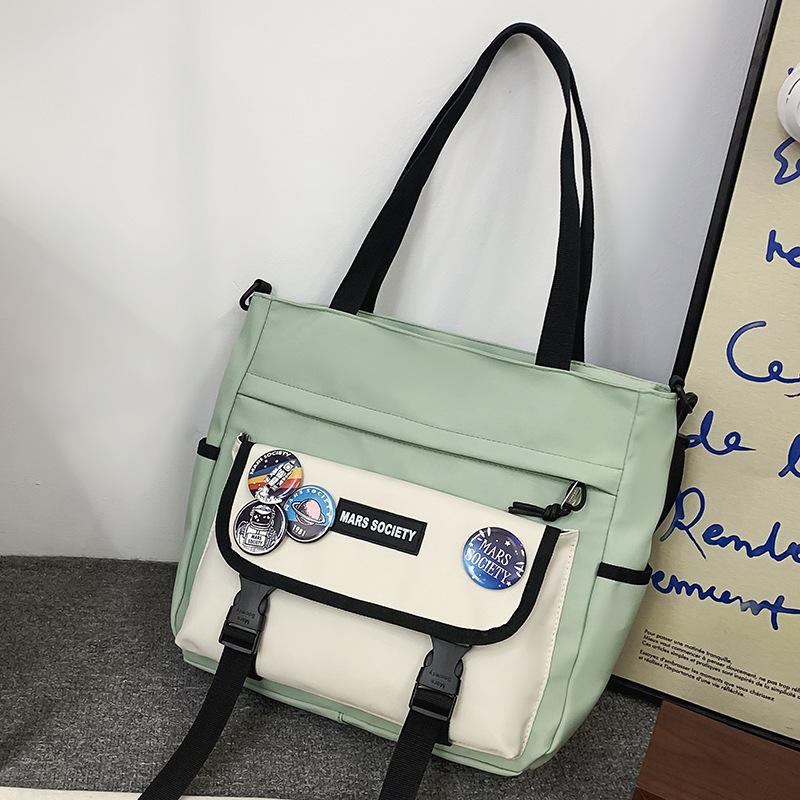 Canvas Bag Tutor Bag Tutor Bag Primary School Students Girls and Boys Multiple Pockets  Hand Held One Shoulder Crossbody Bag Trend