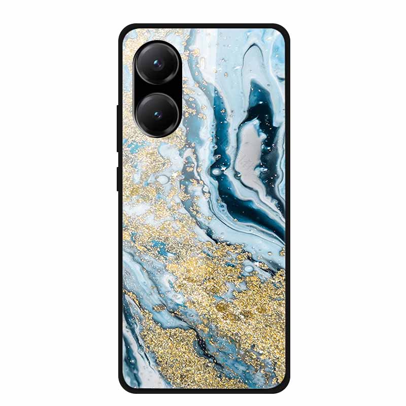 Tempered Glass Case For Poco X7 Pro Back Cover PC Hard Shockproof Cases for Xiaomi PocoX7 Pro Funda Marble Texture Fashion Coque