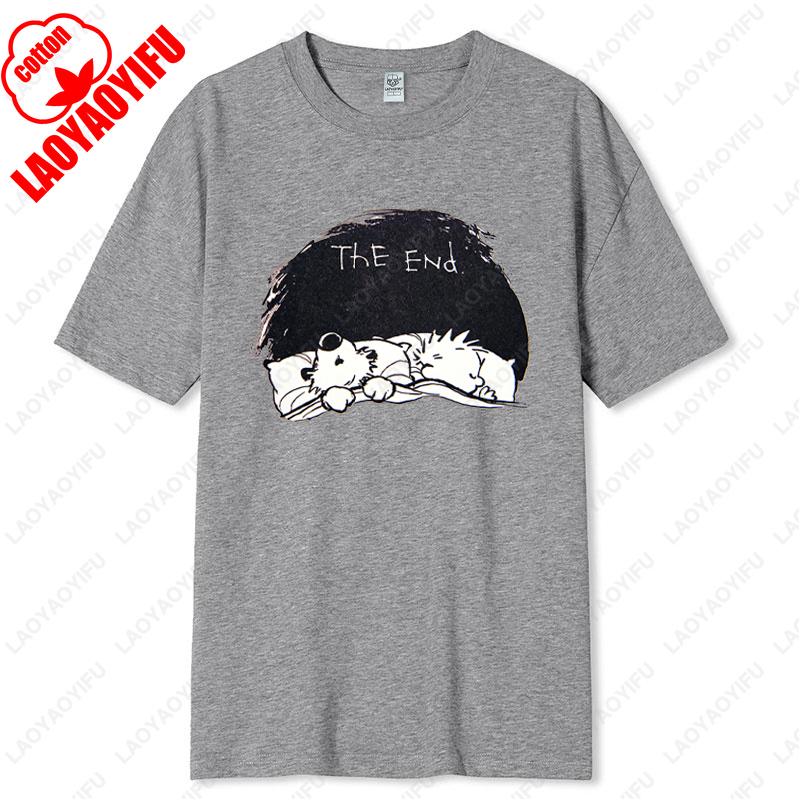 Vintage Inspired Calvin and Hobbes Graphic Tees Comfortable Cotton Unisex TShirt Classic Comic Print Men Women Loungewear Tops