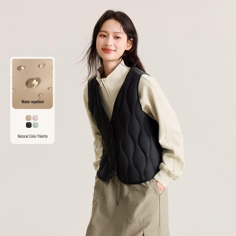 XueZhongFei Women s Lightweight V-Neck Down Vest 160/84A