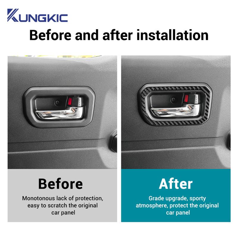 For Suzuki Jimny      2024 2025 Real Soft Carbon Fiber Sticker LHD RHD Car Door Inner Handle Frame Trim