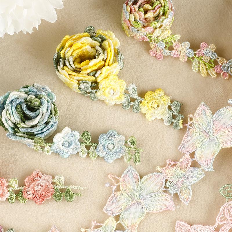 Water-Soluble Embroidered Cartoon Flower Lace Patch for DIY Clothing