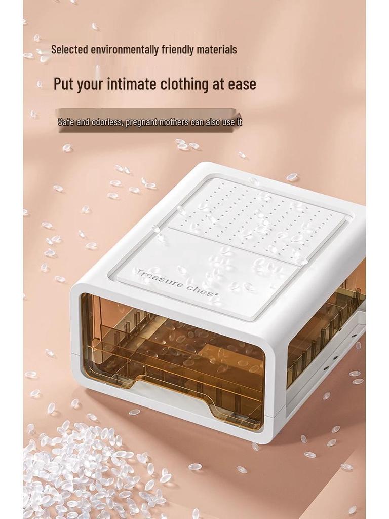 Three-in-One Drawer-Style Underwear, Sock & Panty Organizer Box
