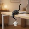 Cute Cat Key Holder 3D Printed Cat Figurine Kitty Paw Key Hanger for Wall Shelf Entryway Tabletop Decor