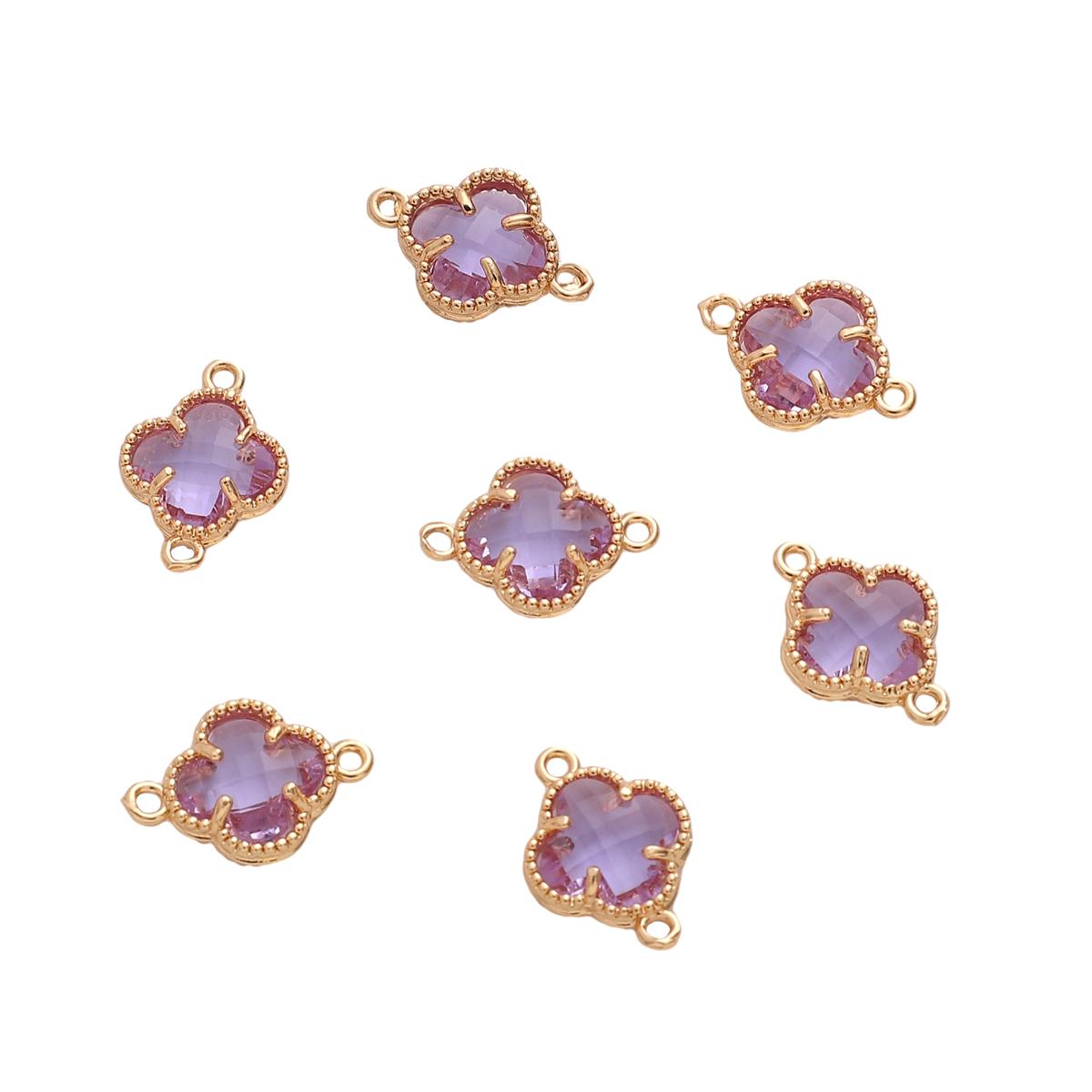 

Медный кулон со стразами и цирконием, обернутый в траву, двойной подвесной шарм для самостоятельного изготовления ювелирных изделий, аксессуаров для рукоделия 12x17mm фиолетовый